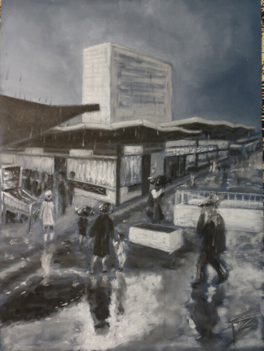 Massy sous la pluie Resim, 15,8x11,8 in