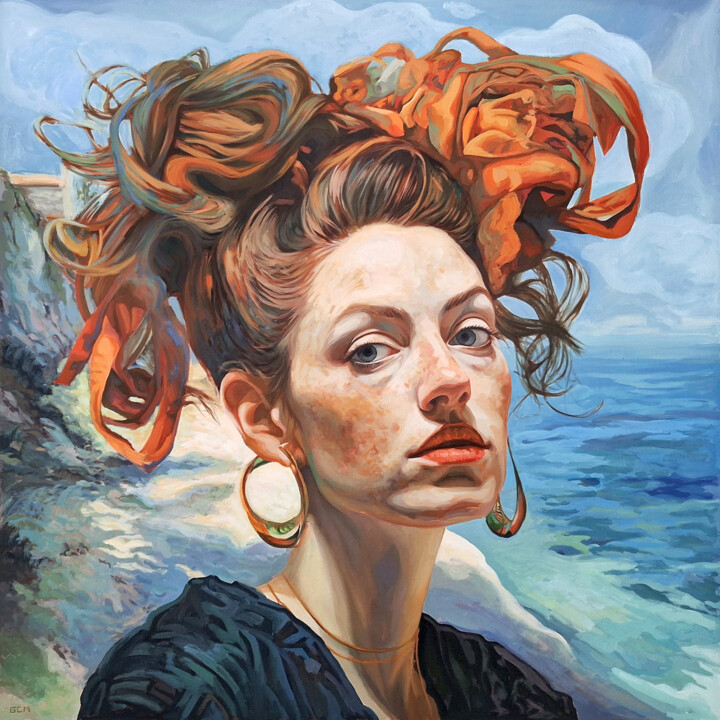 Painting titled "What does love mean…" by Gabriel Cristian Matei, Original Artwork, Oil Mounted on Wood Stretcher frame