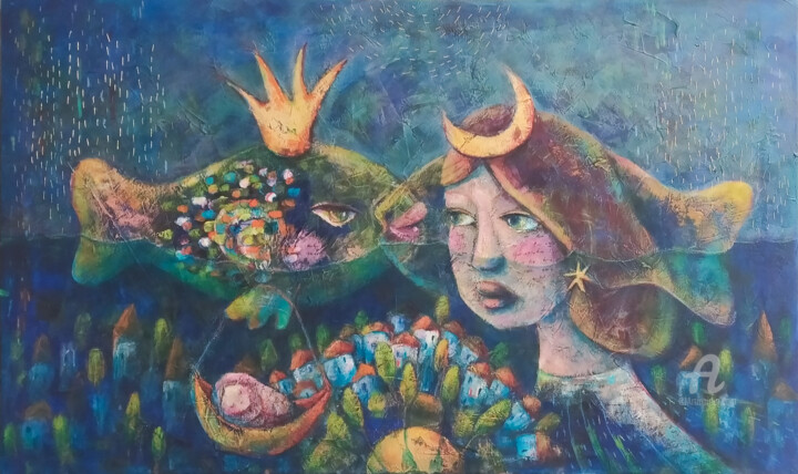 Painting titled "The Rain Will Hide…" by Natalia Berezina (natimade), Original Artwork, Acrylic