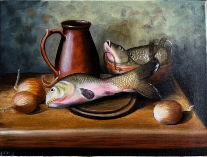 Карпы 绘画, 11.8x15.8 in