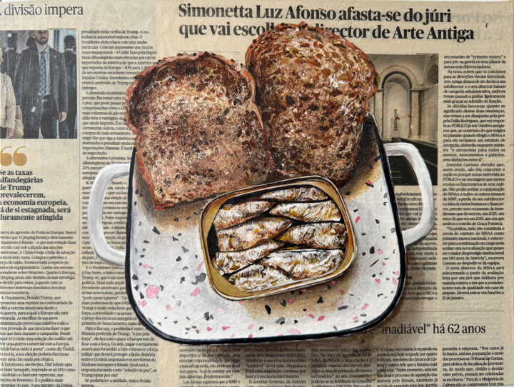 “Breadline Exclusive: Sprats Uncanned” 绘画, 11.8x15.8 in