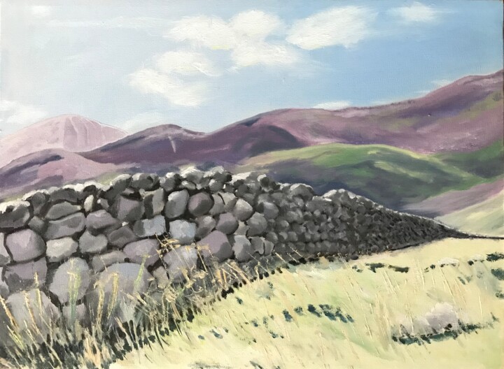 Painting titled "Mourne Wall" by Marcella Marais, Original Artwork, Acrylic