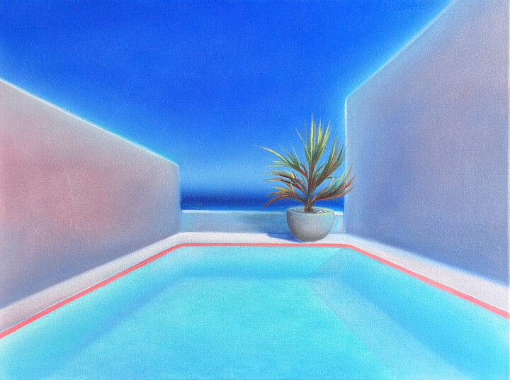 Red Line 绘画, 17.7x23.6 in