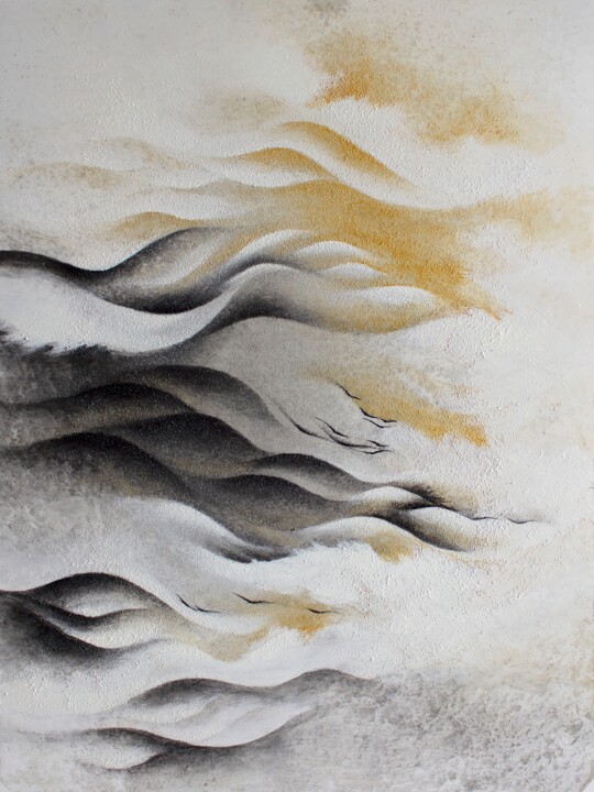 Painting titled "A day of calm" by Francesca Borgo, Original Artwork, Acrylic Mounted on Other rigid panel