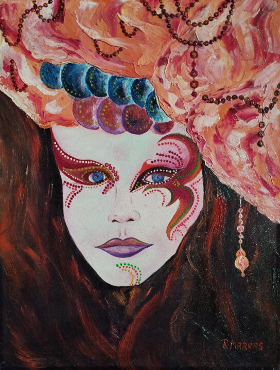 carnaval de venise ..(I) 绘画, 13.8x10.6 in