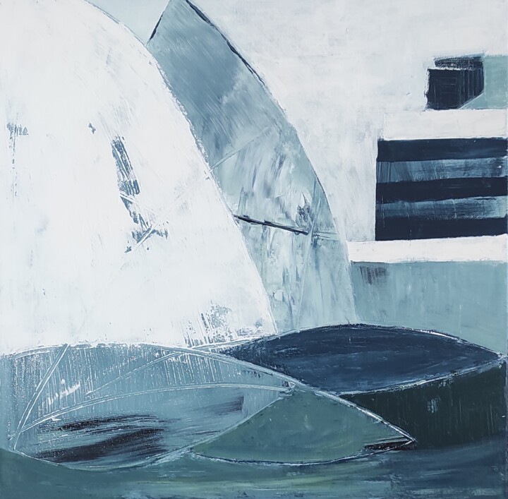 Voiliers 绘画, 19.7x19.7 in