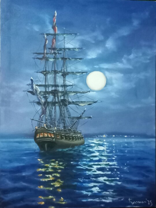 Painting titled "hold the line 5" by Dejan Gulicoski, Original Artwork, Oil Mounted on Wood Stretcher frame