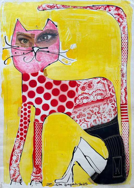 Gato Pop Pittura, 27,6x19,7 in