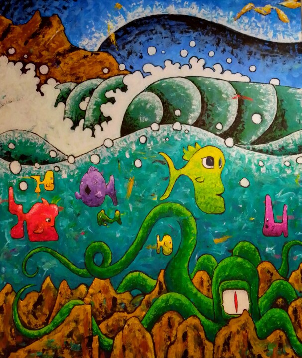 Day Five - Sky and Sea Fulfilled 绘画, 74.8x63 in