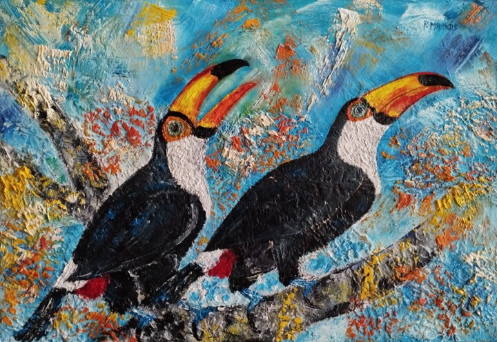 couple de touquan Schilderij, 15x22,8 in