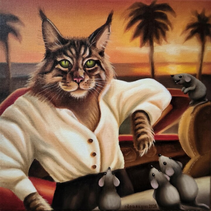 Malerei mit dem Titel "Casanova" von Olga Sarukhanova, Original-Kunstwerk, Öl Auf Keilrahmen aus Holz montiert