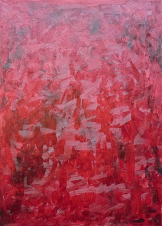 Schwarz sieht Rot und Rot sieht Schwarz 2025 绘画, 27.6x19.7 in