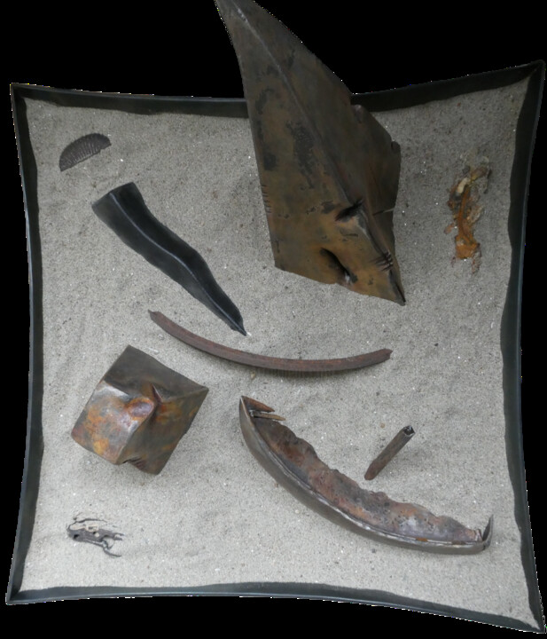 Sculpture titled "Now we wait" by Yavor Grancharov, Original Artwork, Metals