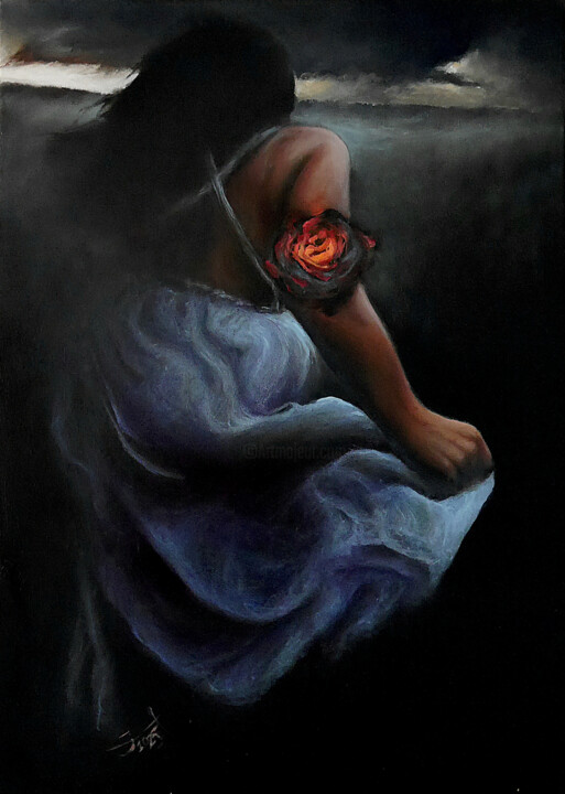 róża 绘画, 27.6x19.7 in