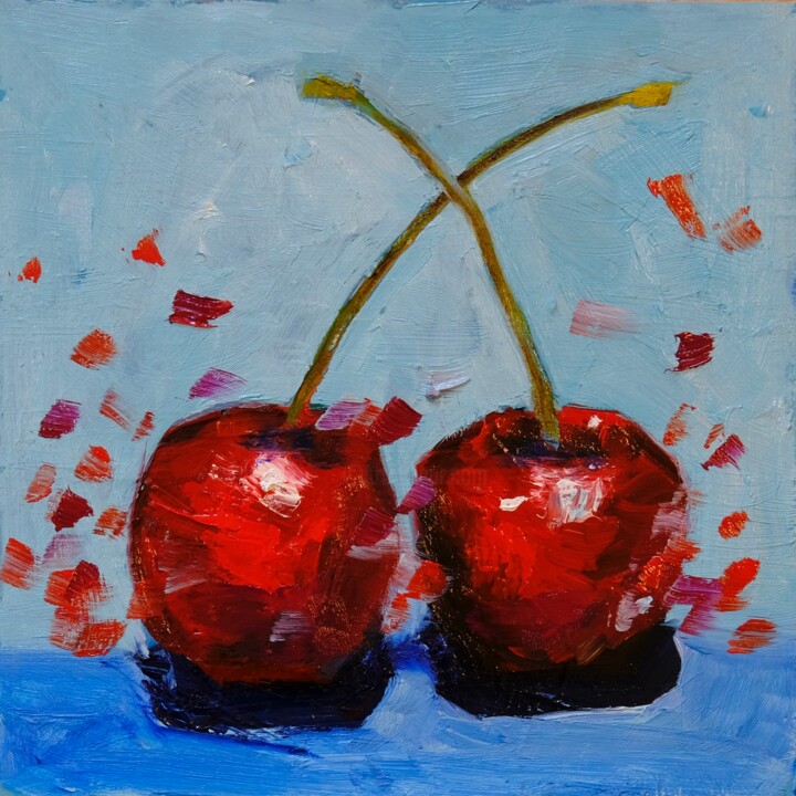 Cherry Explosion Malarstwo, 8x8 in