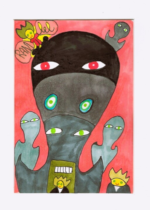 Drawing titled "3 moi" by Ramo Avec O, Original Artwork, Ink