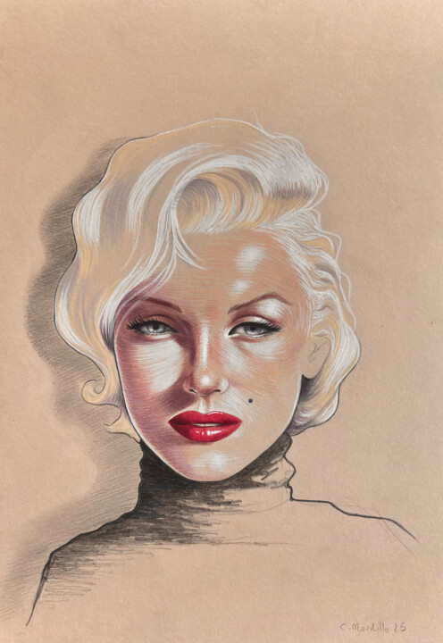 图画 标题为“Marilyn” 由Cécile Mordillo, 原创艺术品, 铅笔