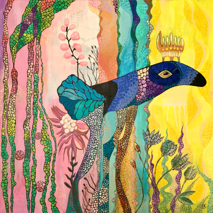 Gaze of the King 绘画, 35.4x35.4 in