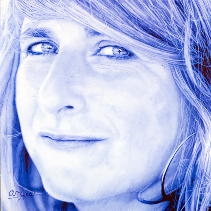 Aurore Voilqué d'après une photo de E. Alès Tekening, 11,8x11,8 in