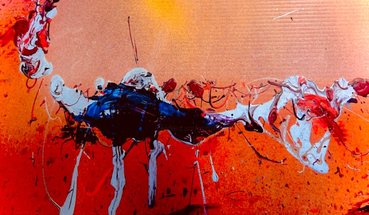 Painting titled "Bark" by Greg Powell, Original Artwork, Enamel Mounted on artwork_cat.