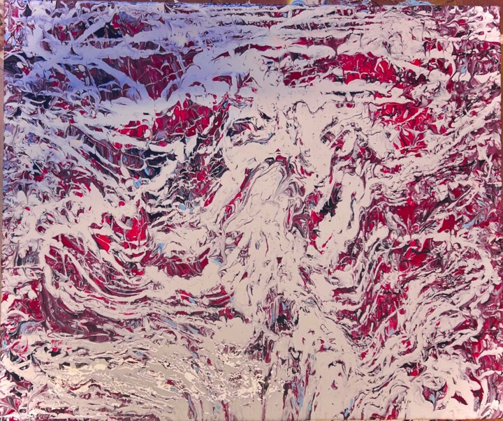 Painting titled "Snow on the mountain" by Greg Powell, Original Artwork, Enamel Mounted on artwork_cat.