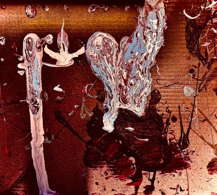 Painting titled "Free fall" by Greg Powell, Original Artwork, Enamel