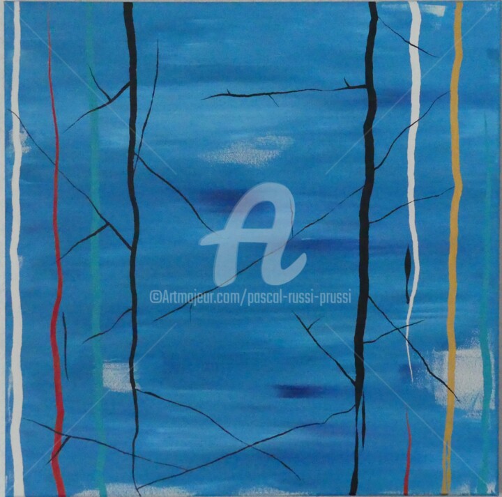 Painting titled "21,A la croisée des…" by Pascal Russi (PRussi), Original Artwork, Acrylic Mounted on Wood Stretcher frame