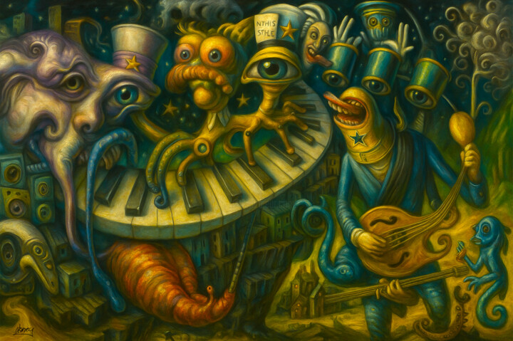 The Beggar's Style Band Schilderij, 14,2x21,3 in