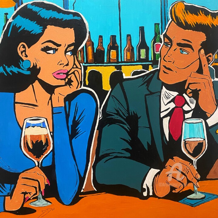 Peinture intitulée "je taime quand meme" par Didou, Œuvre d'art originale, Acrylique Monté sur Châssis en bois