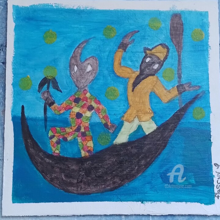 Pintura intitulada "mascarade" por Flobscnv, Obras de arte originais, Acrílico