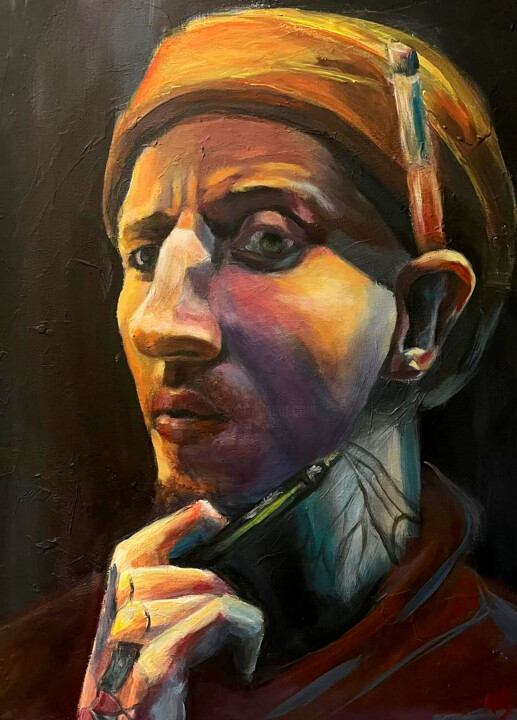 Observer 绘画, 17.7x13.8 in