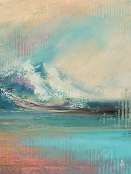 Mountain View abstract giclee print 绘画, 31.5x23.6 in
