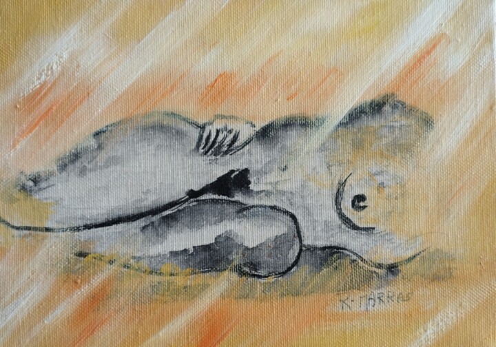 NU DE FEMME ..(II) 绘画, 6.3x8.7 in
