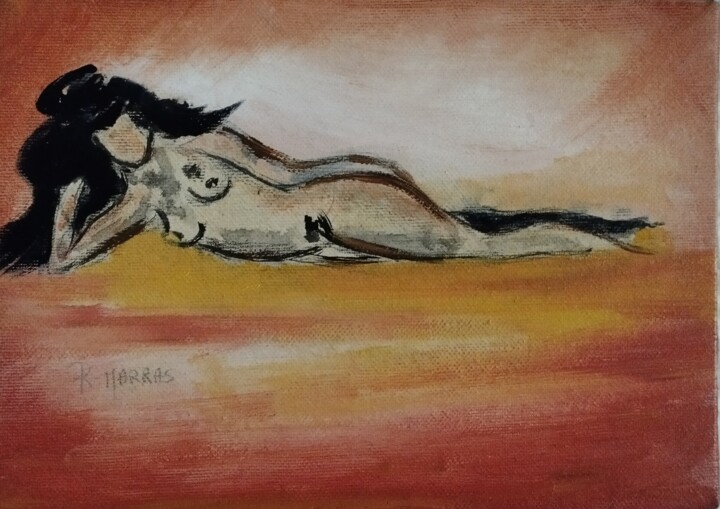 NU DE FEMME ..(V) 绘画, 6.3x8.7 in