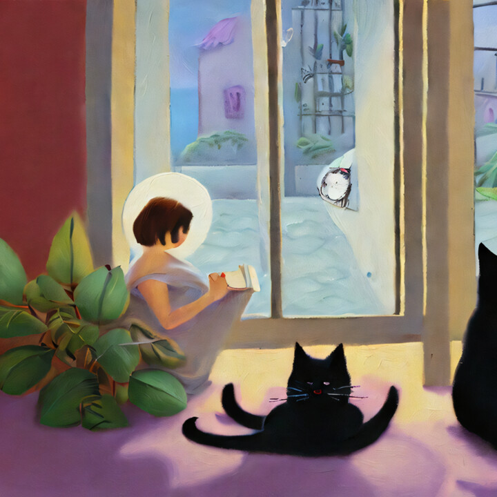 Yoga cat 数字艺术