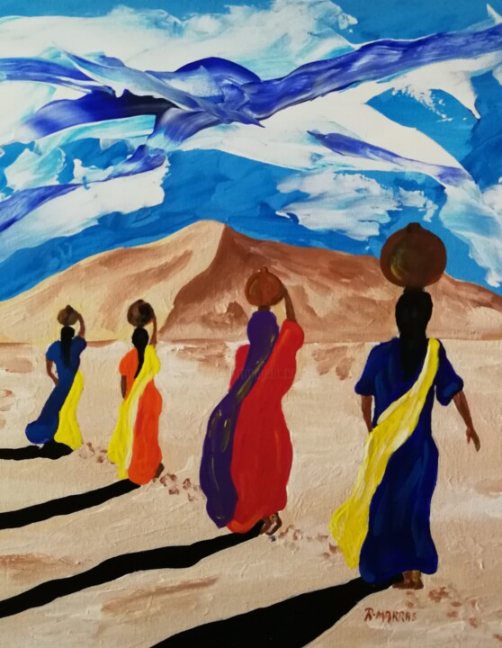 porteuses d eau 绘画, 19.7x19.7 in