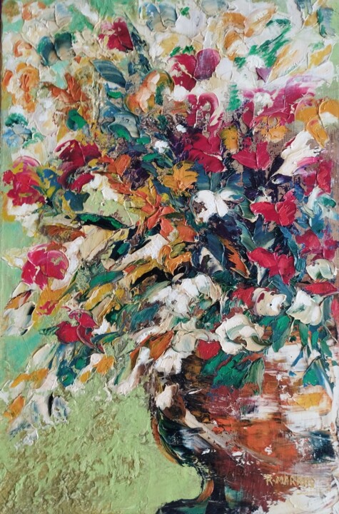 FLEURS POUR MAMAN Schilderij, 18,1x10,6 in
