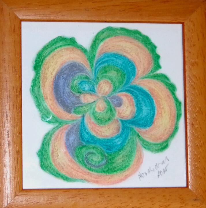 Drawing titled "Heartsease" by Konchedras, Original Artwork, Pastel Mounted on Cardboard