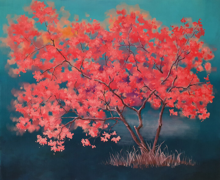 绘画 标题为“Cherry tree (3)” 由Tatiana Karchevskaya, 原创艺术品, 油