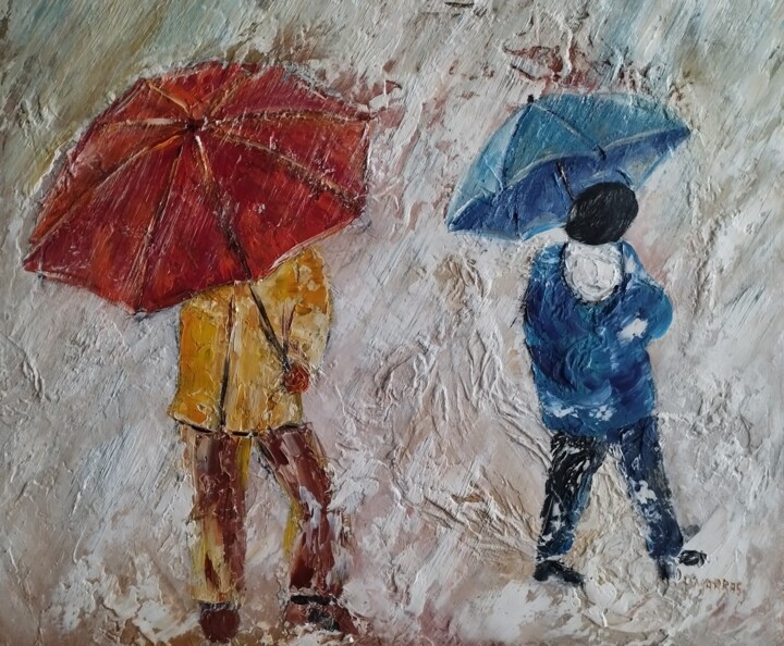 SOUS LA PLUIE Tablo, 18,1x21,7 in