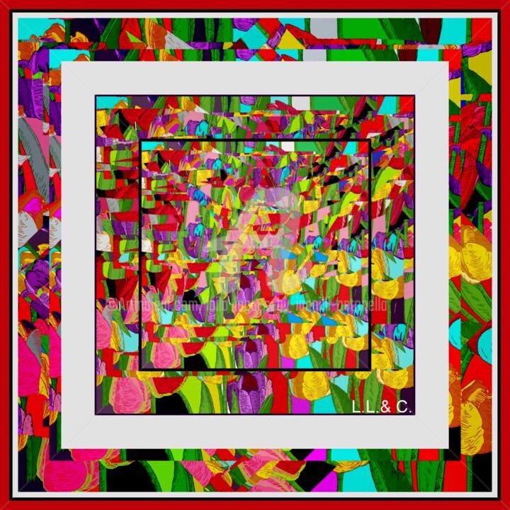 Textile Art titled "FOULARD ARTISTICI I…" by Laila Lago & C. By Iannilli Antonella, Original Artwork, Digital Painting