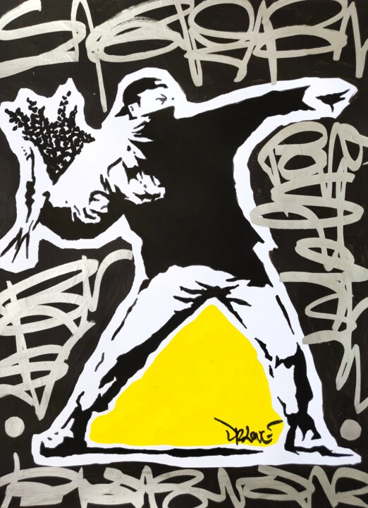 Bad rebel ( Tribute to Banksy ) Tablo, 15,8x11,8 in