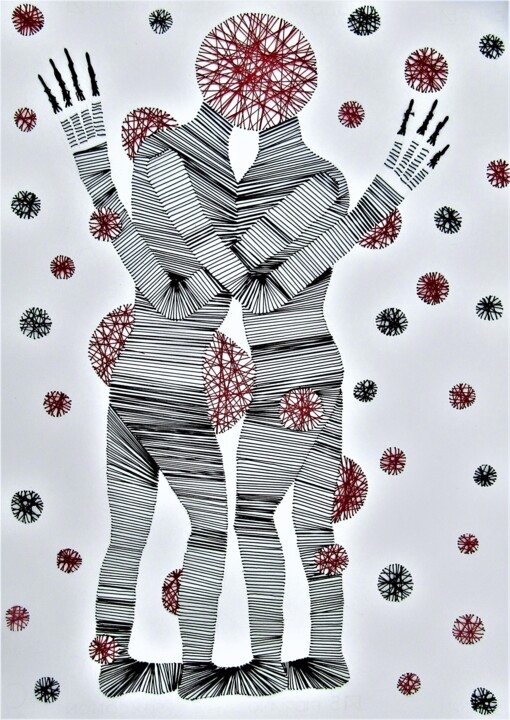 Drawing titled "Serie Otras Corpora…" by Lourdes Gallegos, Original Artwork, Thread