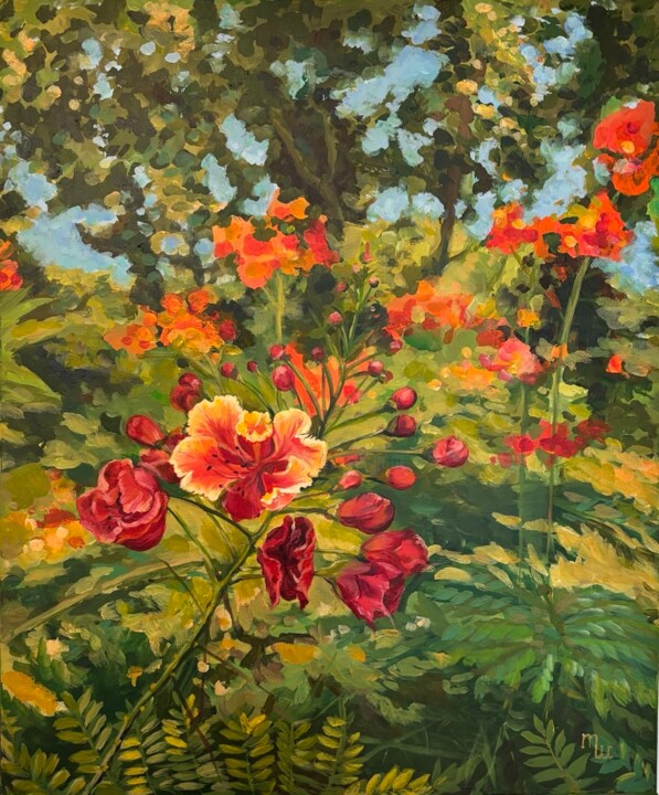 绘画 标题为“Blazing Garden” 由Tatiana Shakh, 原创艺术品, 丙烯