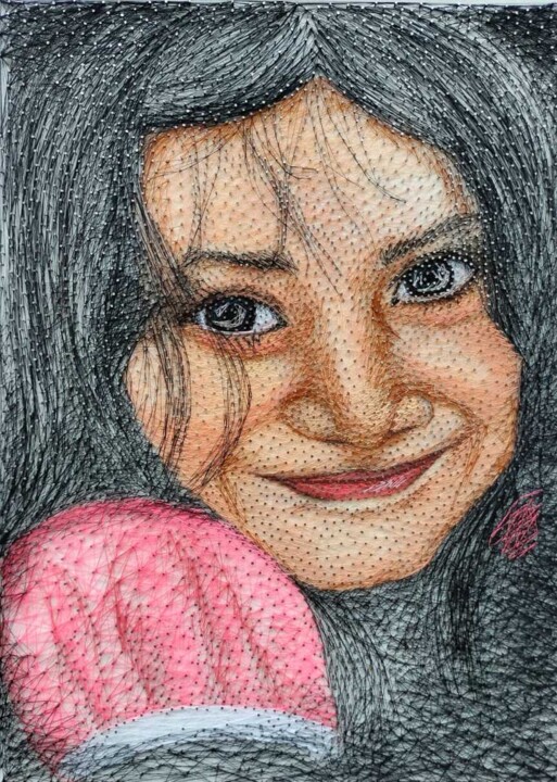 Glimmer of smile Tekstil Sanatı, 24x18 in