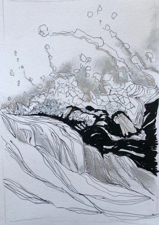 Mouvement de l’eau 2 绘画, 27.6x22.1 in
