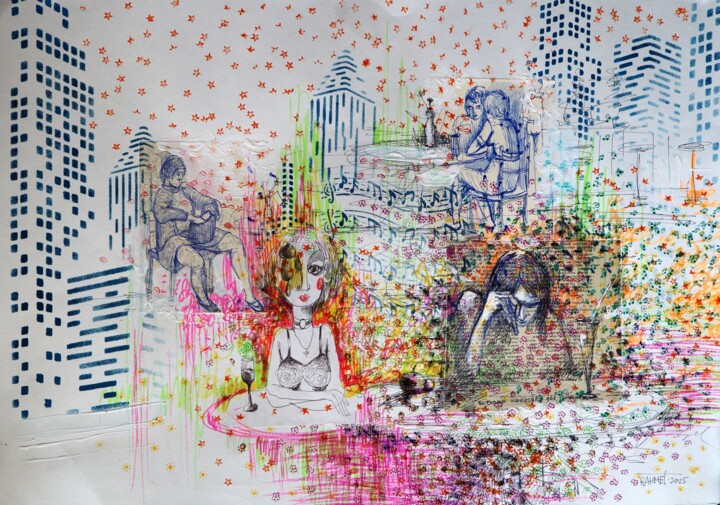 绘画 标题为“Fantasy with Flower…” 由Rakhmet Redzhepov, 原创艺术品, 丙烯