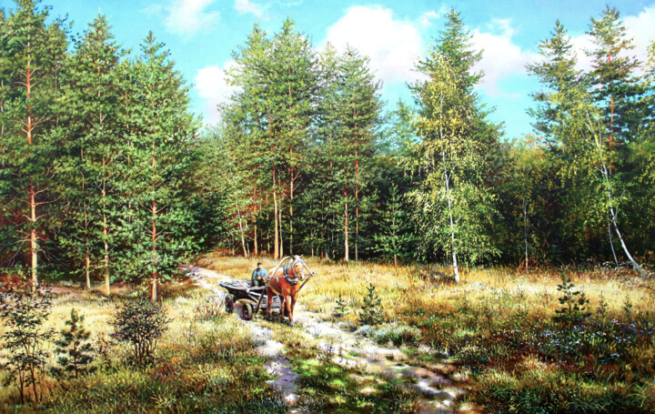 Forest Road Картина, 27,6x43,3 in