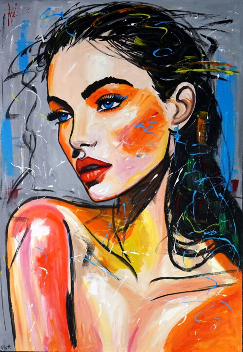 She was captured in the frame 绘画, 39.4x27.6 in