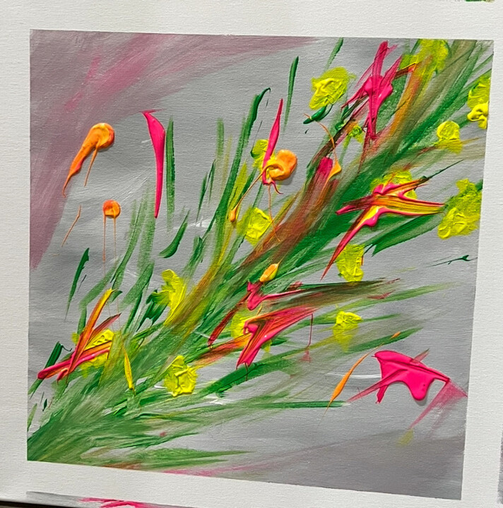 Painting titled "Green Power" by Luisa Johanna Margarete Milz, Original Artwork, Acrylic